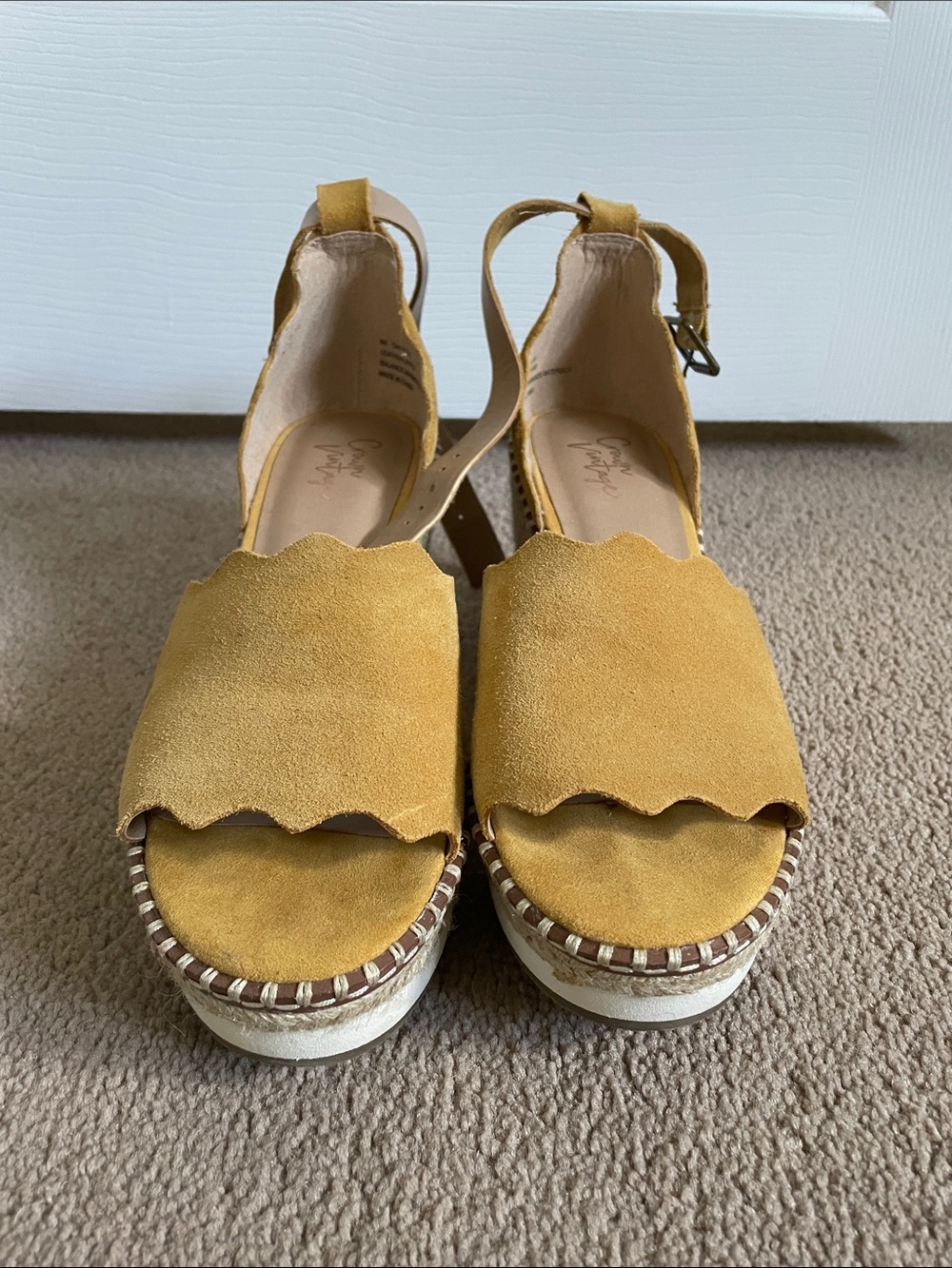Crown Vintage mustard yellow espadrilles